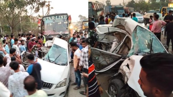 কুমিল্লায় বাসচাপায় প্রাইভেটকারের চালকসহ নিহত ৪