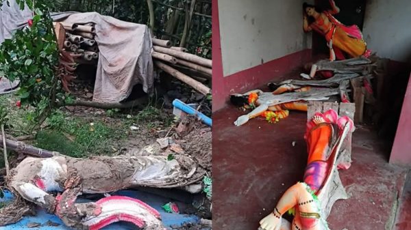 মাধবপুরে রাতের আঁধারে মন্দিরে হামলা